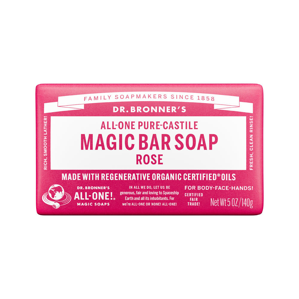 Dr. Bronner's All-One Pure-Castile Magic Bar Soap Rose