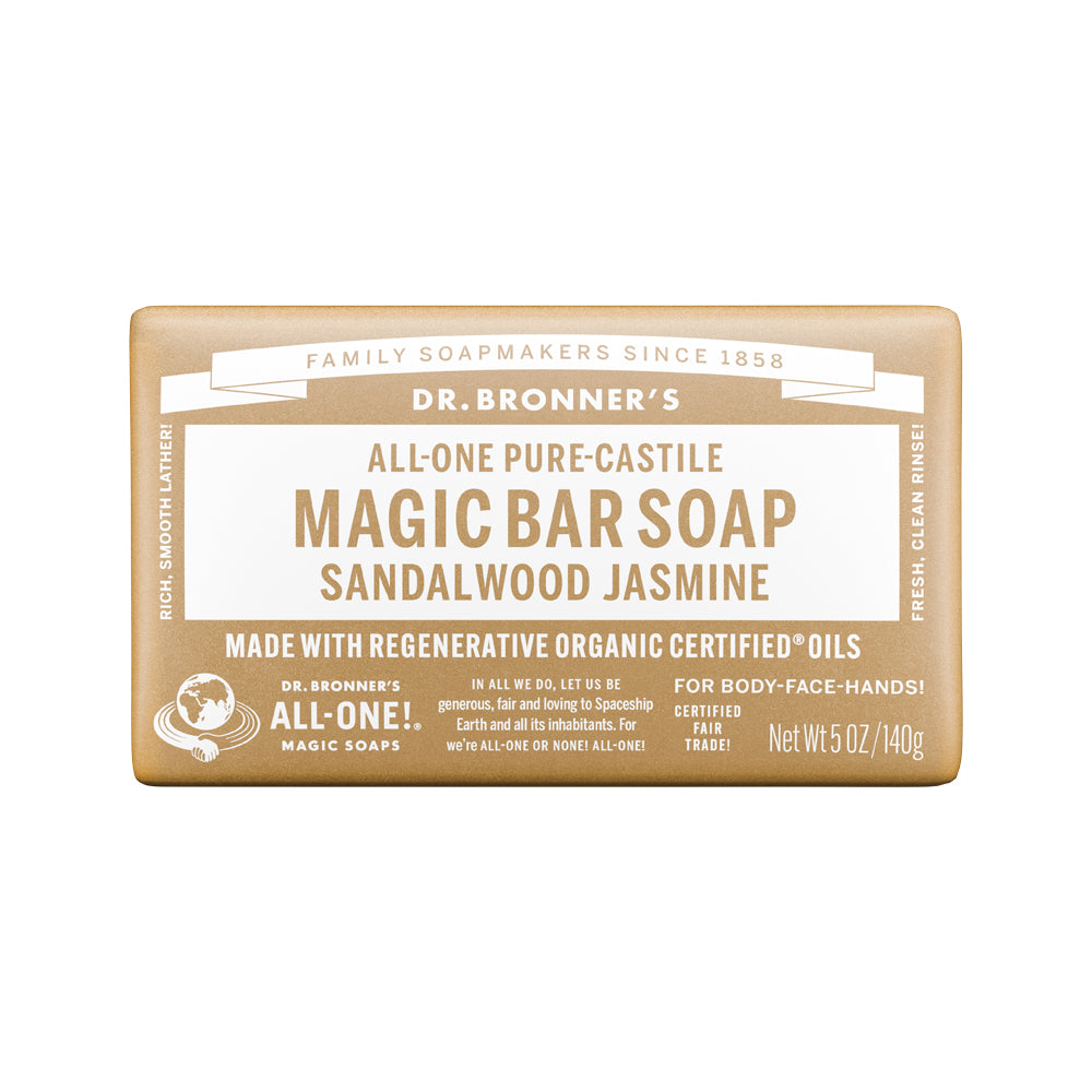 Dr. Bronner's All-One Pure-Castile Magic Bar Soap Sandalwood Jasmine
