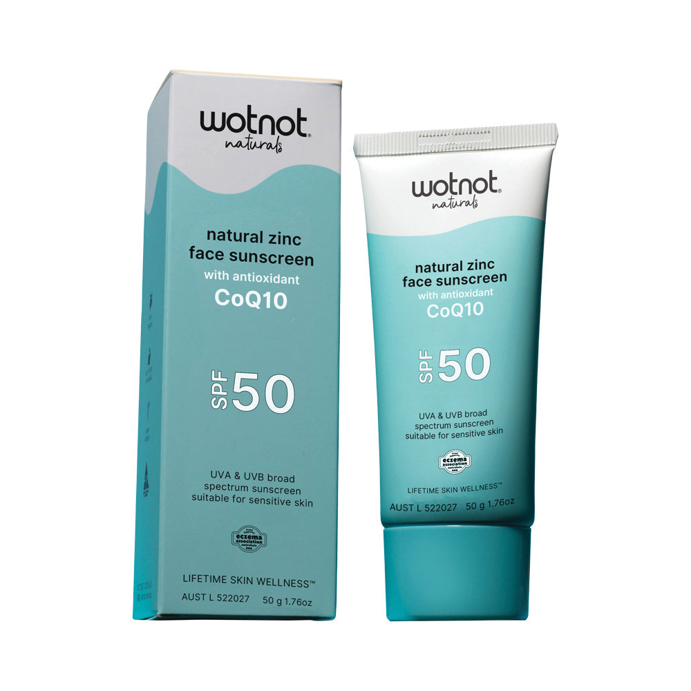 Wotnot Naturals Face Sunscreen Natural Zinc with COQ10 SPF50 50g