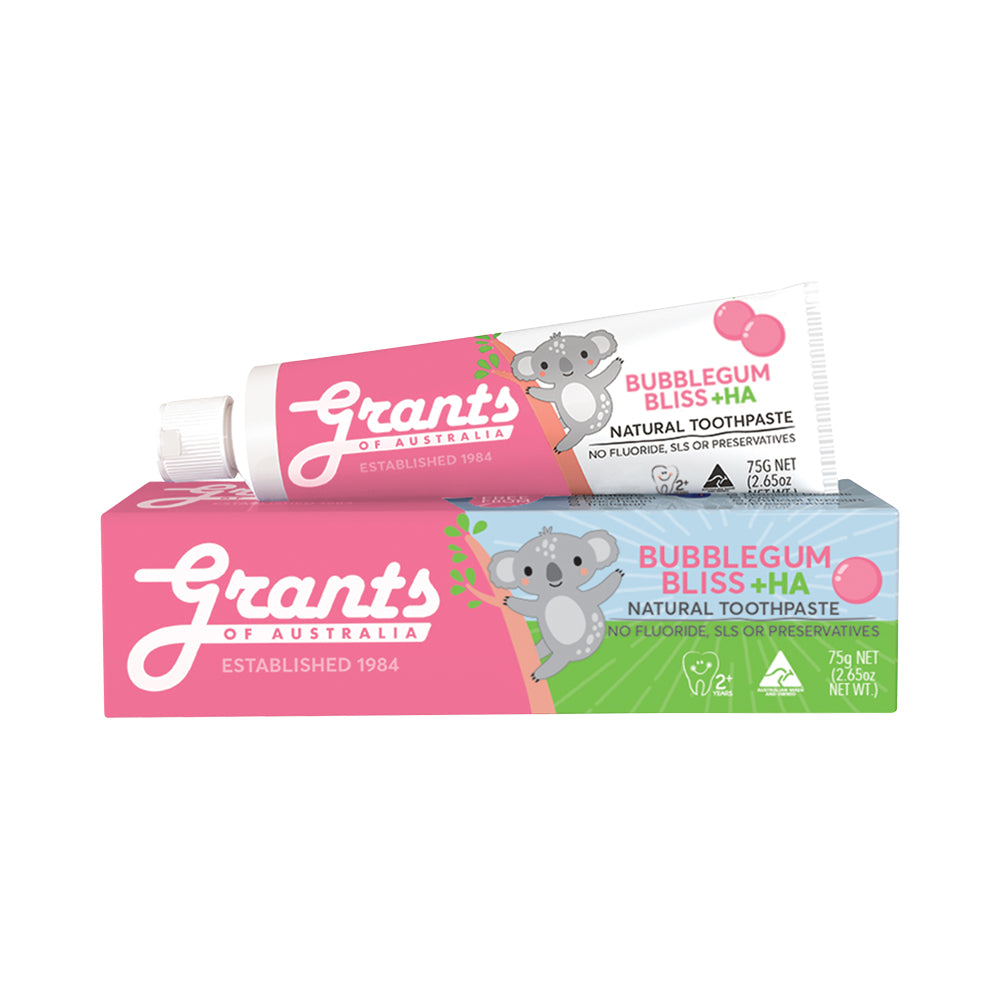 Grants of Australia Natural Toothpaste Kids Bubblegum Bliss + HA
