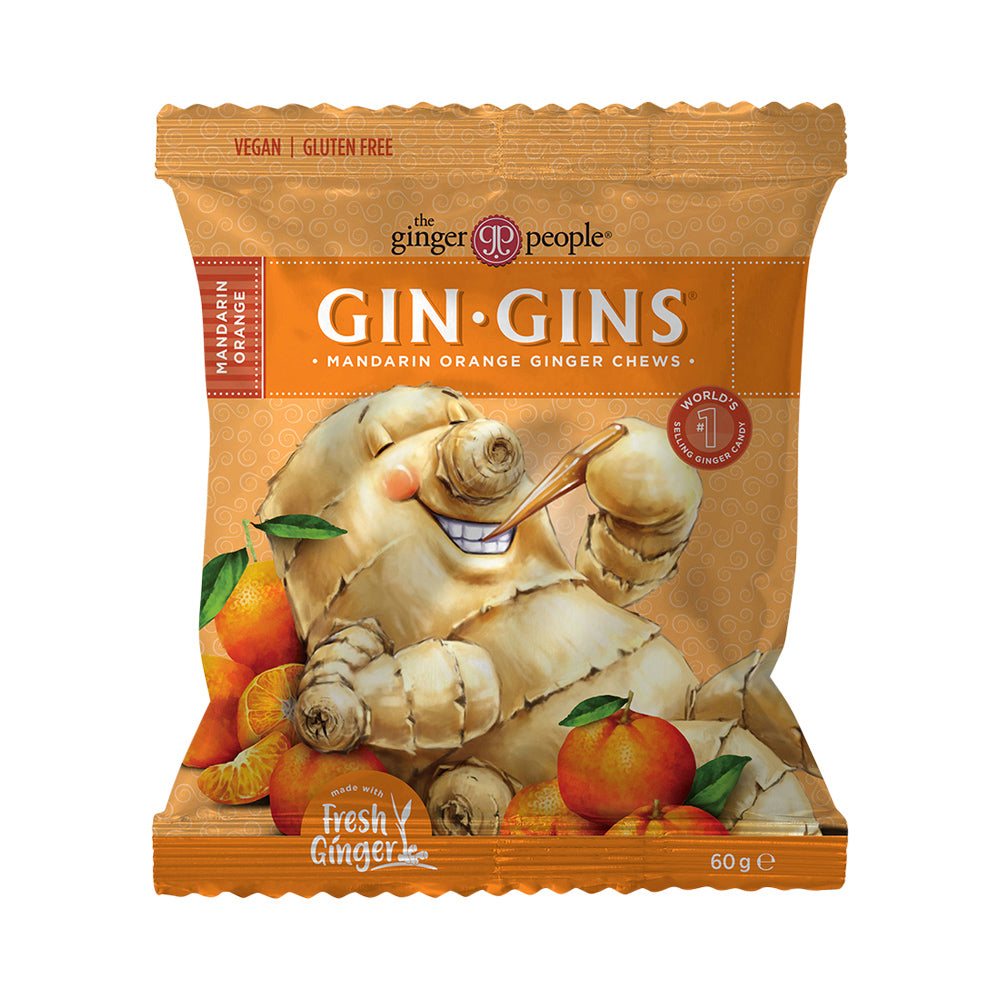 The Ginger People Gin Gins Ginger Chews Mandarin Orange 60g