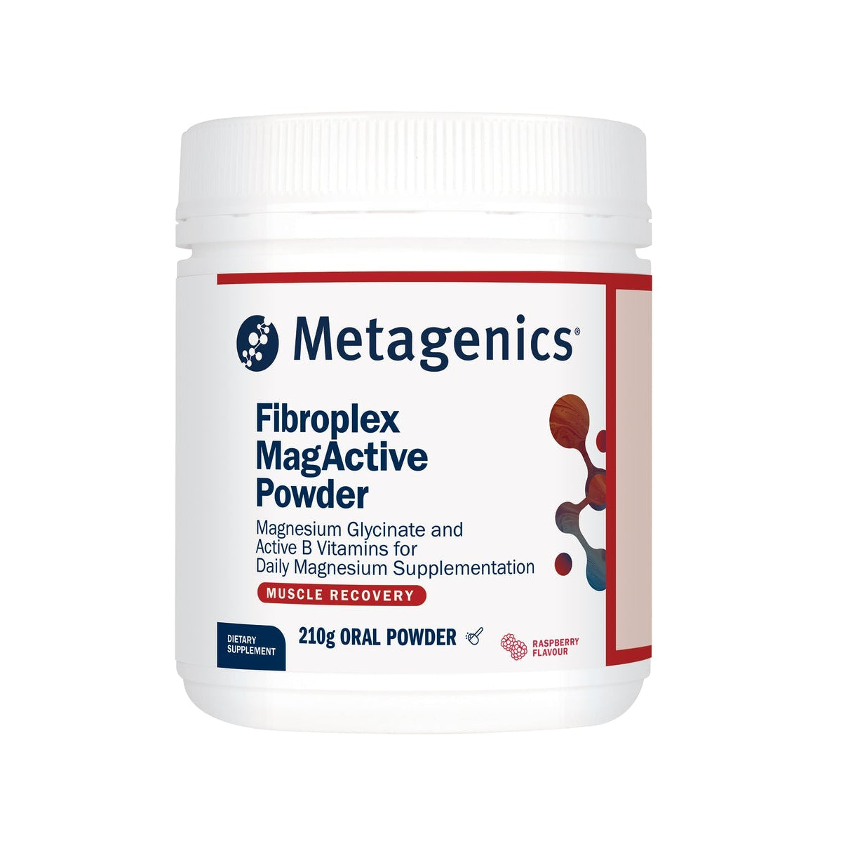 Metagenics Fibroplex MagActive Powder container on a white background