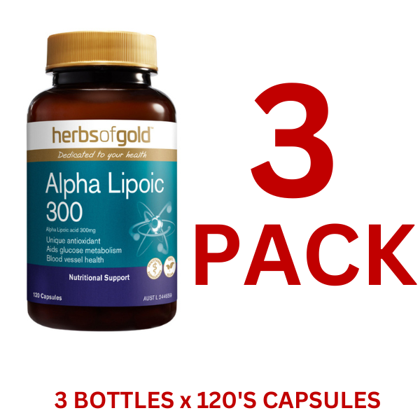 Herbs of Gold - Alpha Lipoic 300 120 Capsules - 3 Pack at $44.00 each