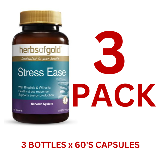 Herbs of Gold - Stress Ease - 60 Capsules - 3 Pack at $28.90 each