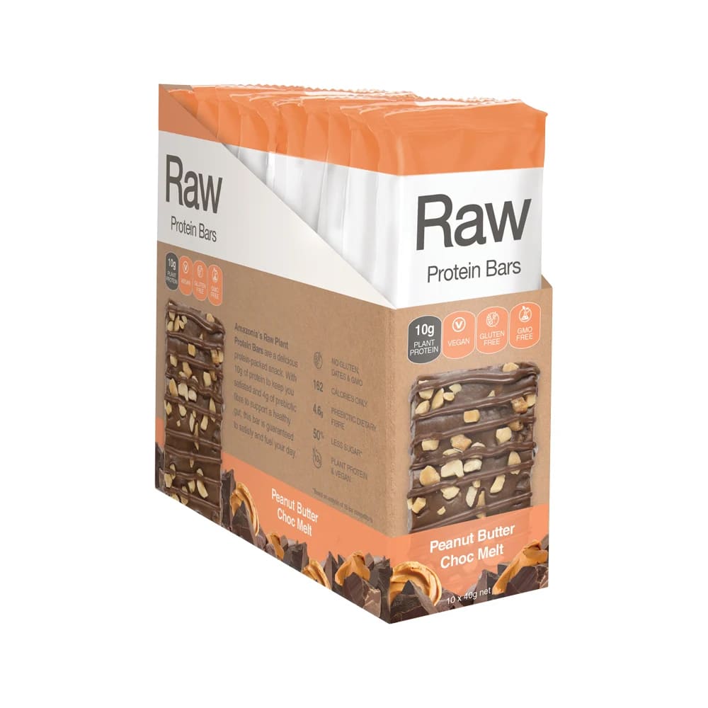 Amazonia Raw - Bar Protein Peanut Butter Choc Melt 40g x 10 Bars