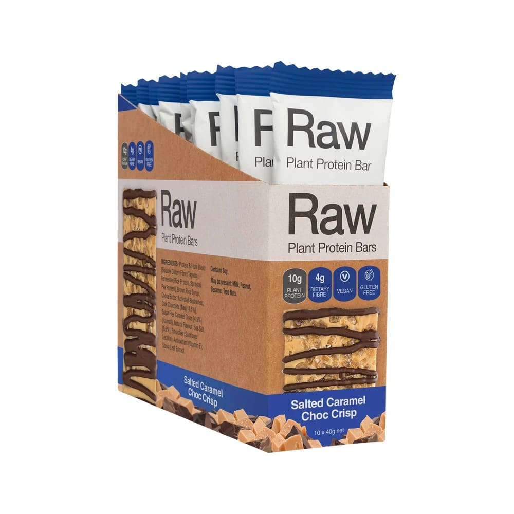 Amazonia Raw - Bar Protein Salt Caramel Choc Crisp 40g x 10 Bars