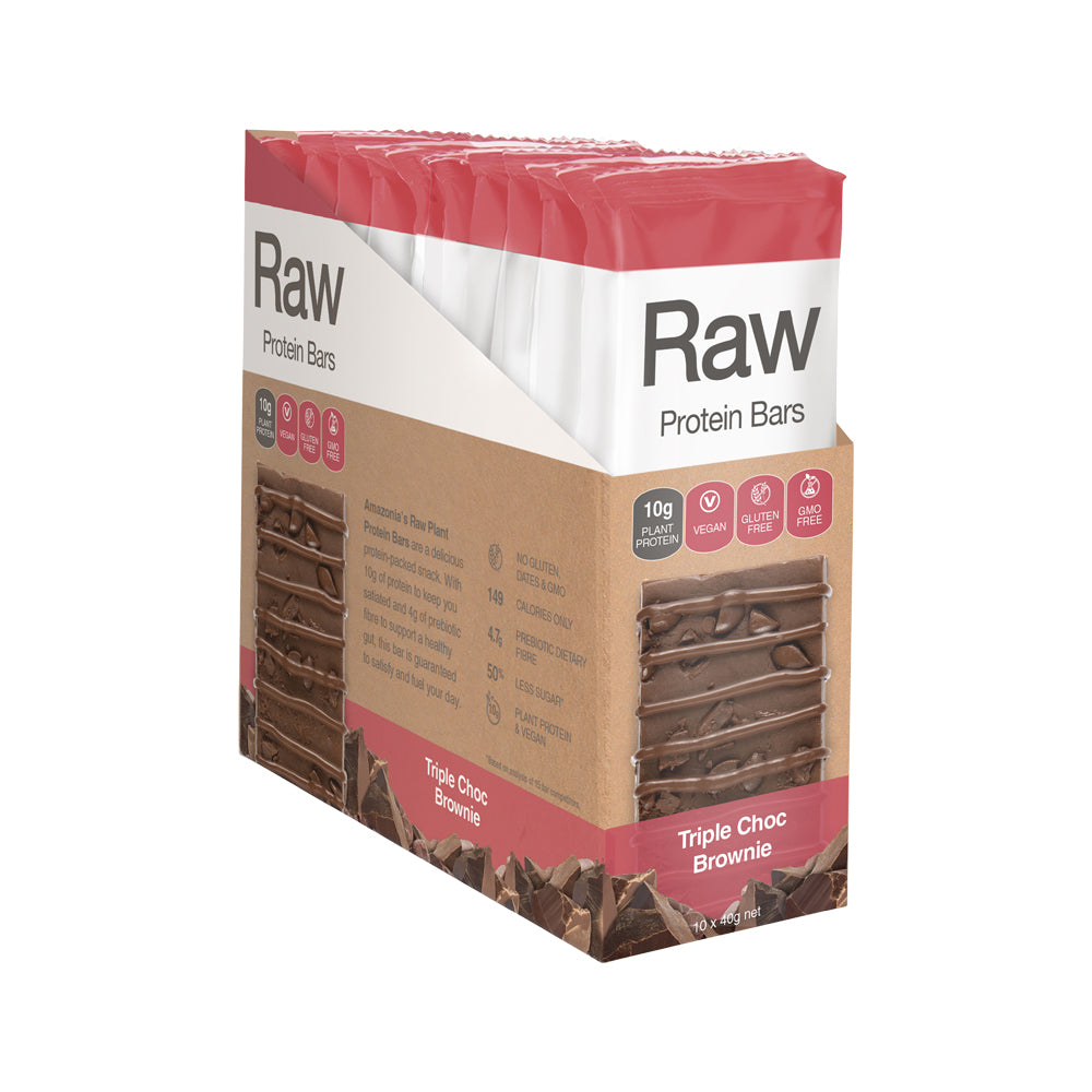 Amazonia Raw - Bar Protein Triple Choc Brownie 40g x 10 Bars