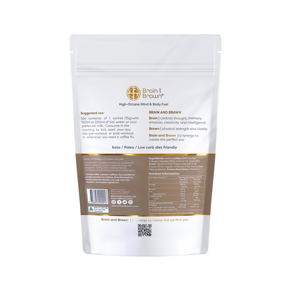 Brain and Brawn Collagen Coffee Synergy (Organic Cordyceps & MCT C8 & C10)