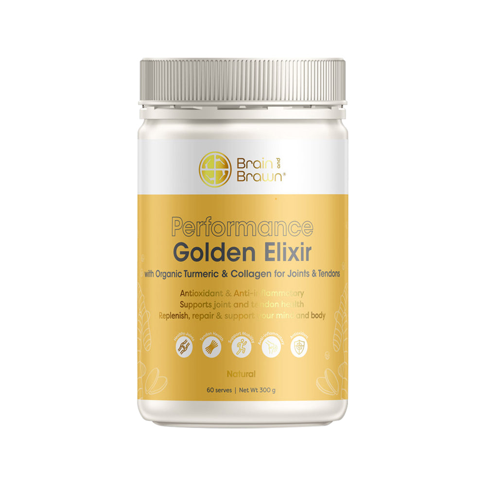 Brain and Brawn - Performance Golden Elixir (with Organic Turmeric & Collagen) Natural