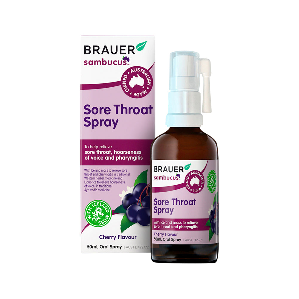 Brauer - Sambucus Sore Throat Spray Cherry Flavour Oral Spray