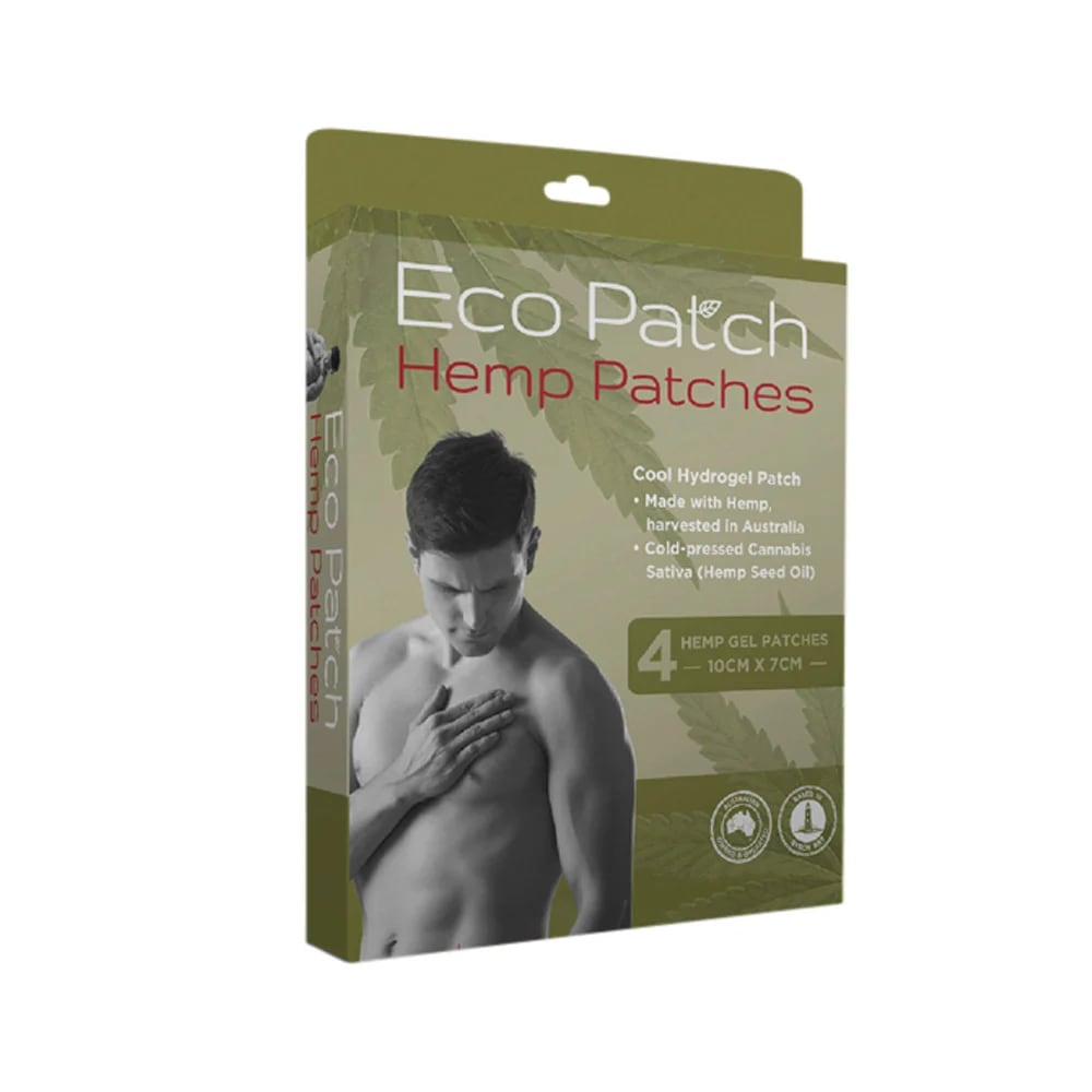 Byron Naturals - with Eco Pain Eco Patch Hemp Patches (Hemp Gel Patches - 10cm x 7cm) x 4 Pack