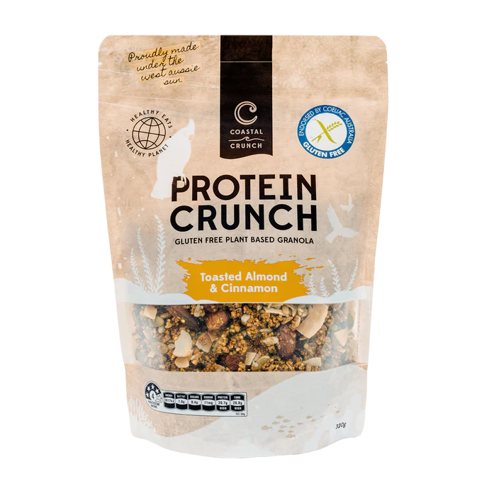 Coastal Crunch Protein Crunch Toasted Almond & Cinnamon Granola Gluten Free 320g