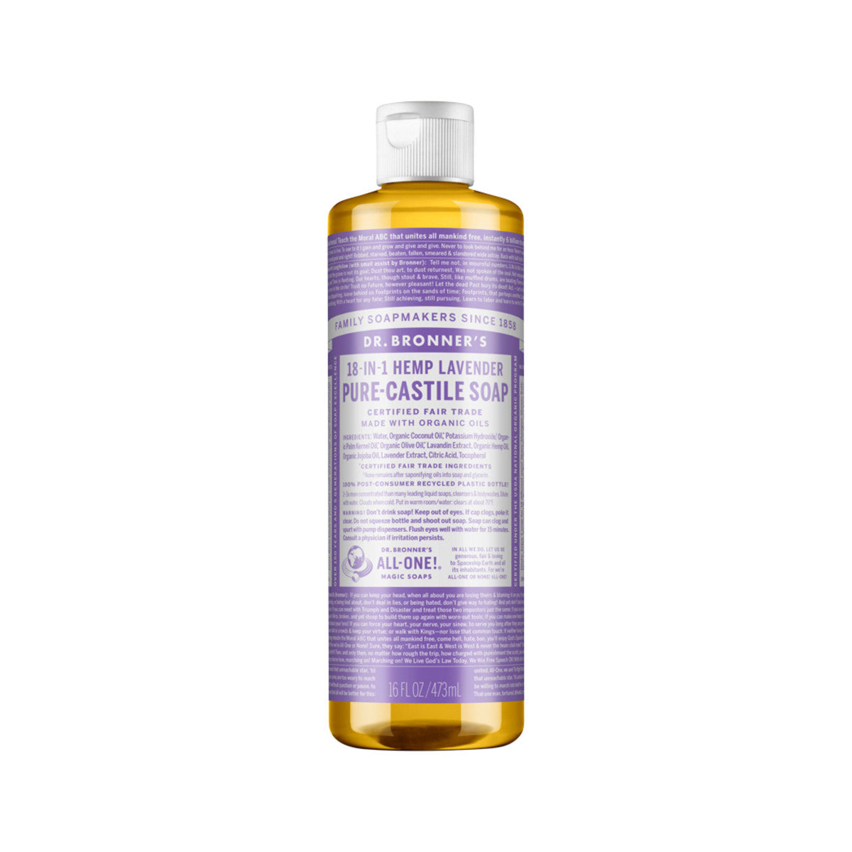 Dr. Bronner's - Pure-Castile Soap Liquid (Hemp 18-in-1) Lavender