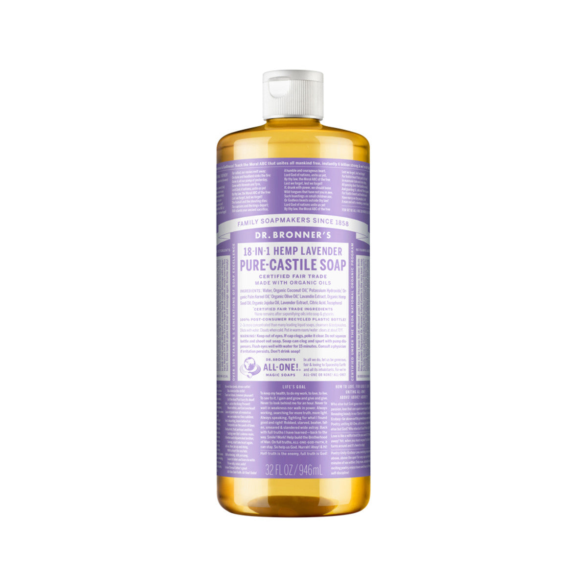 Dr. Bronner's - Pure-Castile Soap Liquid (Hemp 18-in-1) Lavender