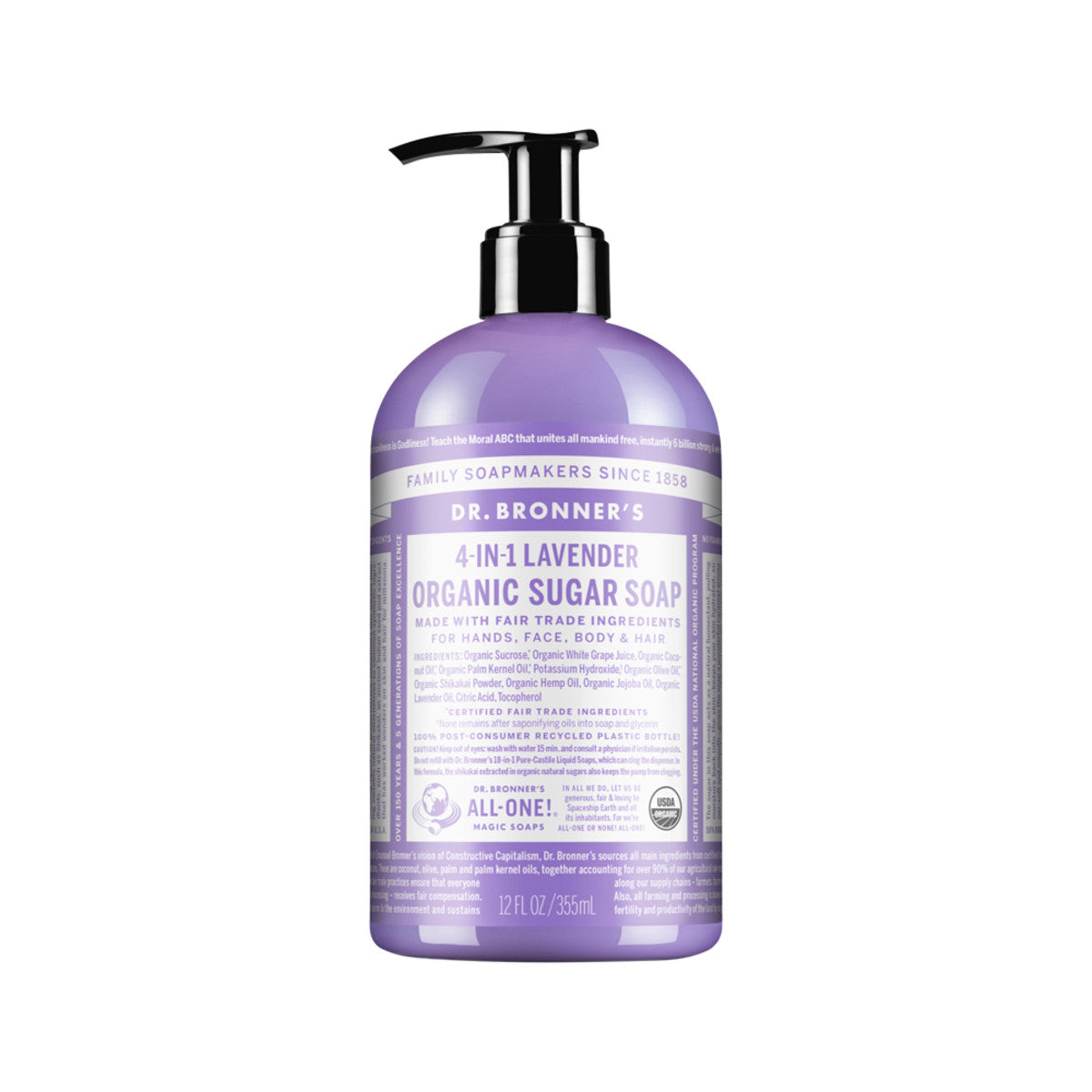 Dr. Bronner's - Organic Sugar Soap 4-in-1 Lavender (Pump)