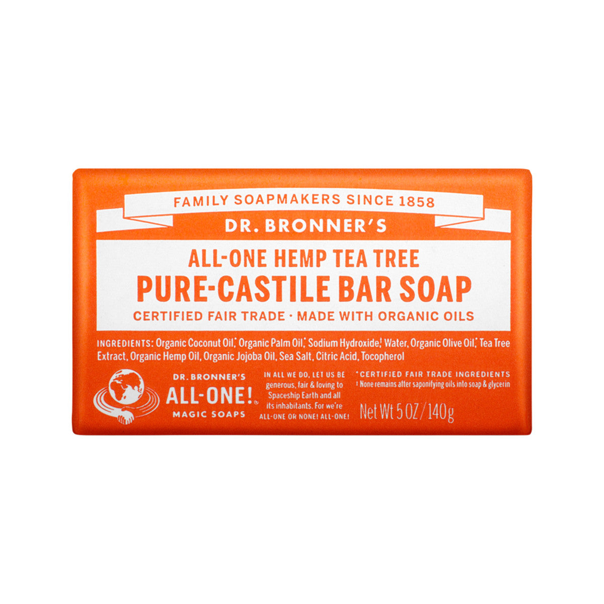 Dr. Bronner's - Pure-Castile Bar Soap (Hemp All-One) Tea Tree