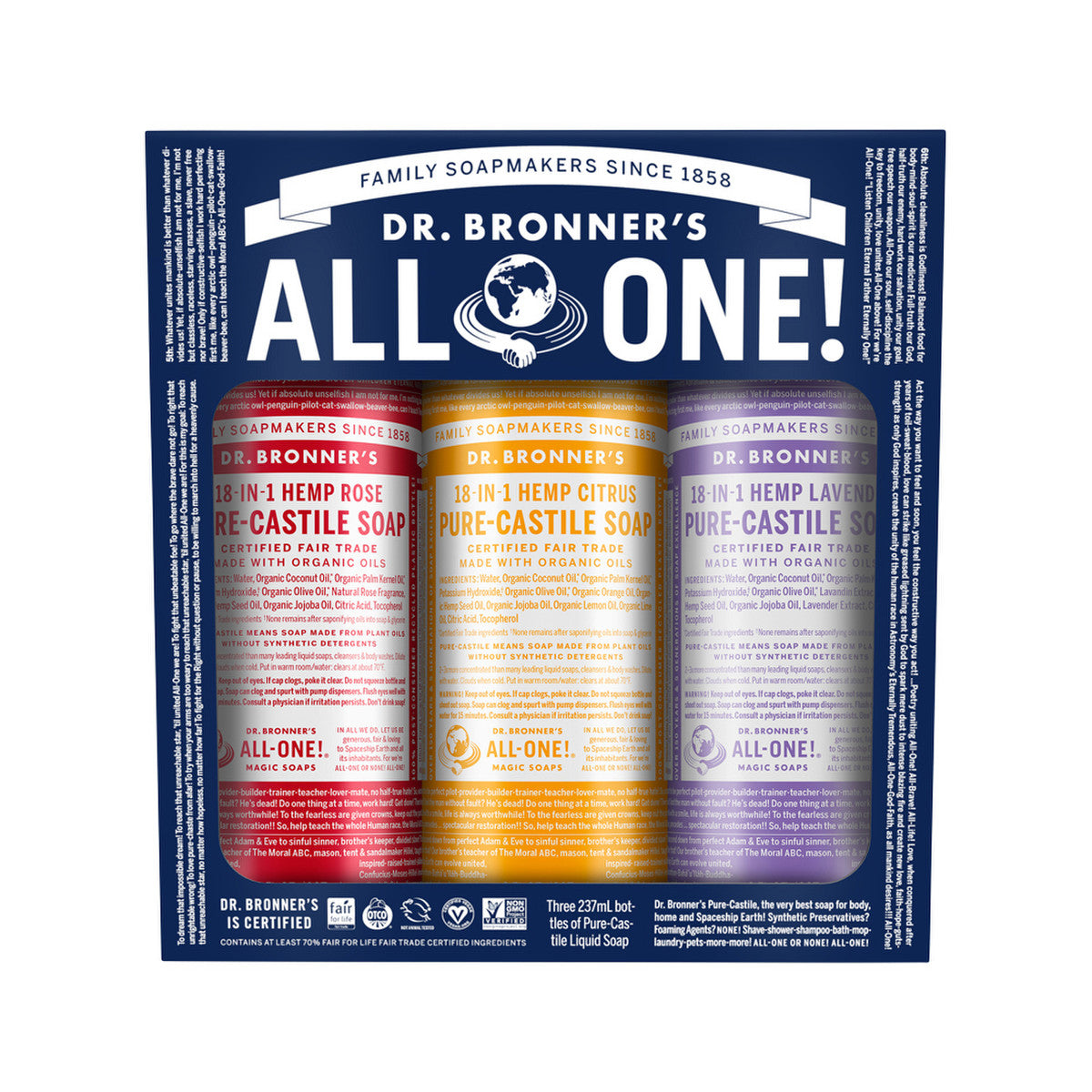 Dr. Bronner's - Pure-Castile Soap Liquid (Hemp 18-in-1) Carnival (Rose, Citrus & Lavender)