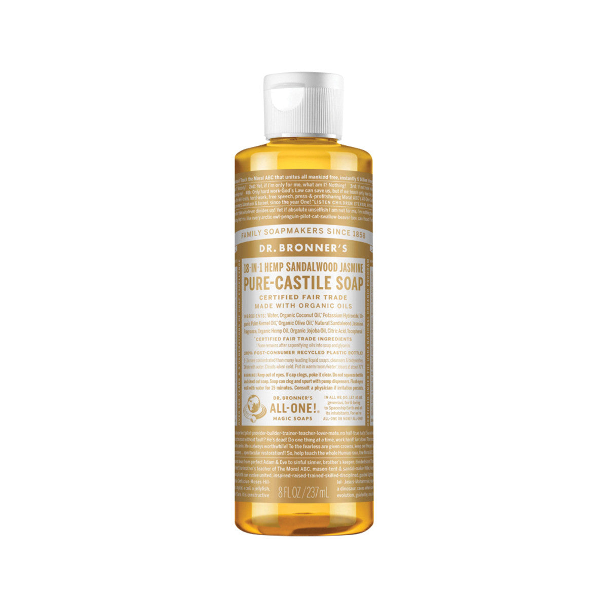 Dr. Bronner's - Pure-Castile Soap Liquid (Hemp 18-in-1) Sandalwood Jasmine