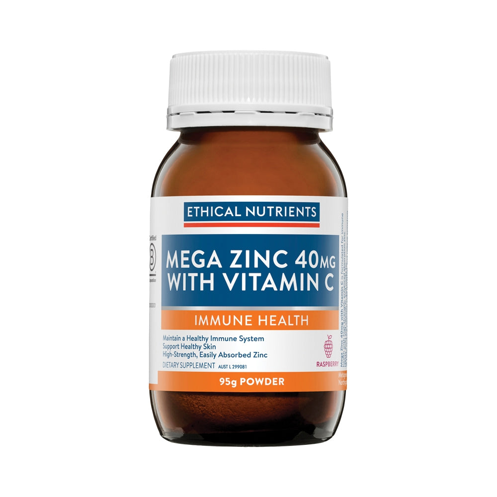 Ethical Nutrients Mega Zinc 40mg Powder Raspberry
