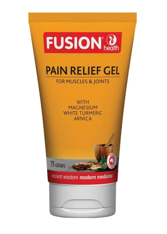 Fusion Pain Relief Gel tube on a white background