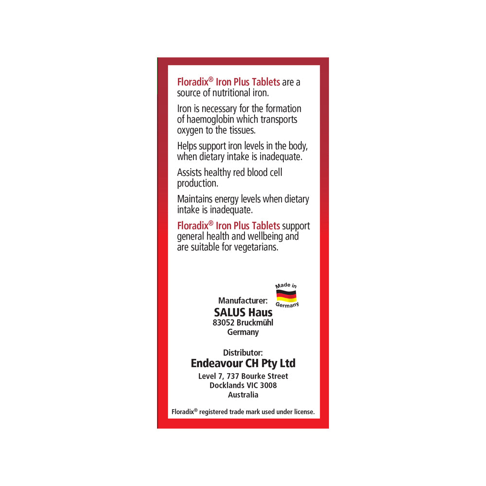 Floradix (by Salus) Iron Plus Tablets 84 Tablets