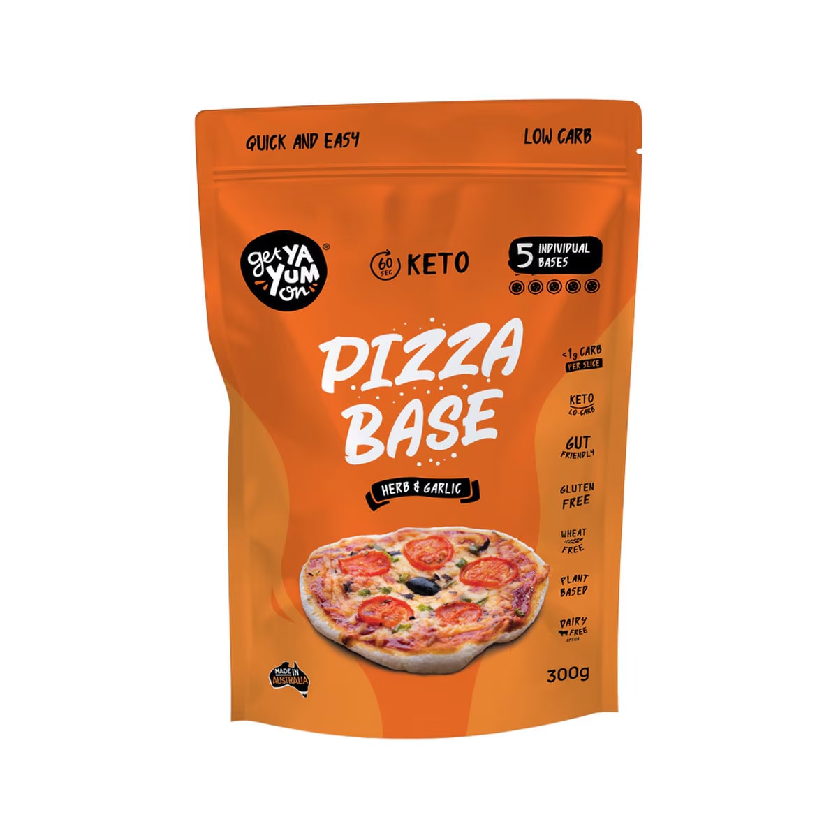 Get Ya Yum On - (60 sec Keto) Pizza Base Herb and Garlic