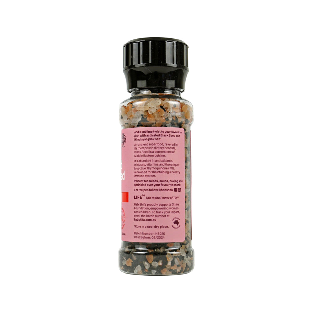 Hab Shifa - Organic Activated Black Seed with Himalayan Salt Grinder