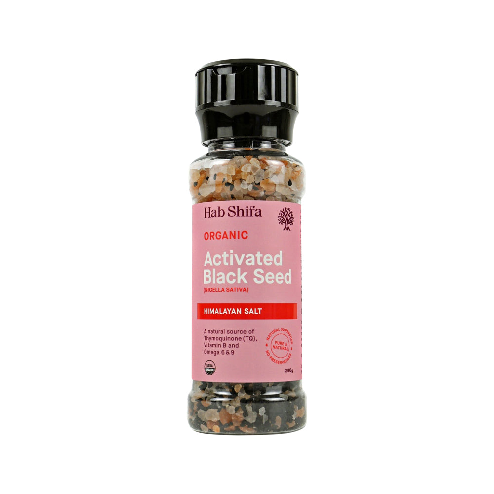 Hab Shifa - Organic Activated Black Seed with Himalayan Salt Grinder