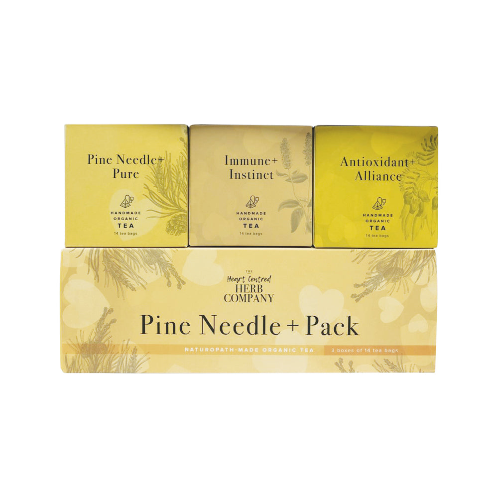 The Heart Centred Herb Company Pine Needle + Pack x 14 Tea Bags x 3 Pack (contains: Pine Needle+ Pure Immune + Instinct & Antioxidant + Alliance)
