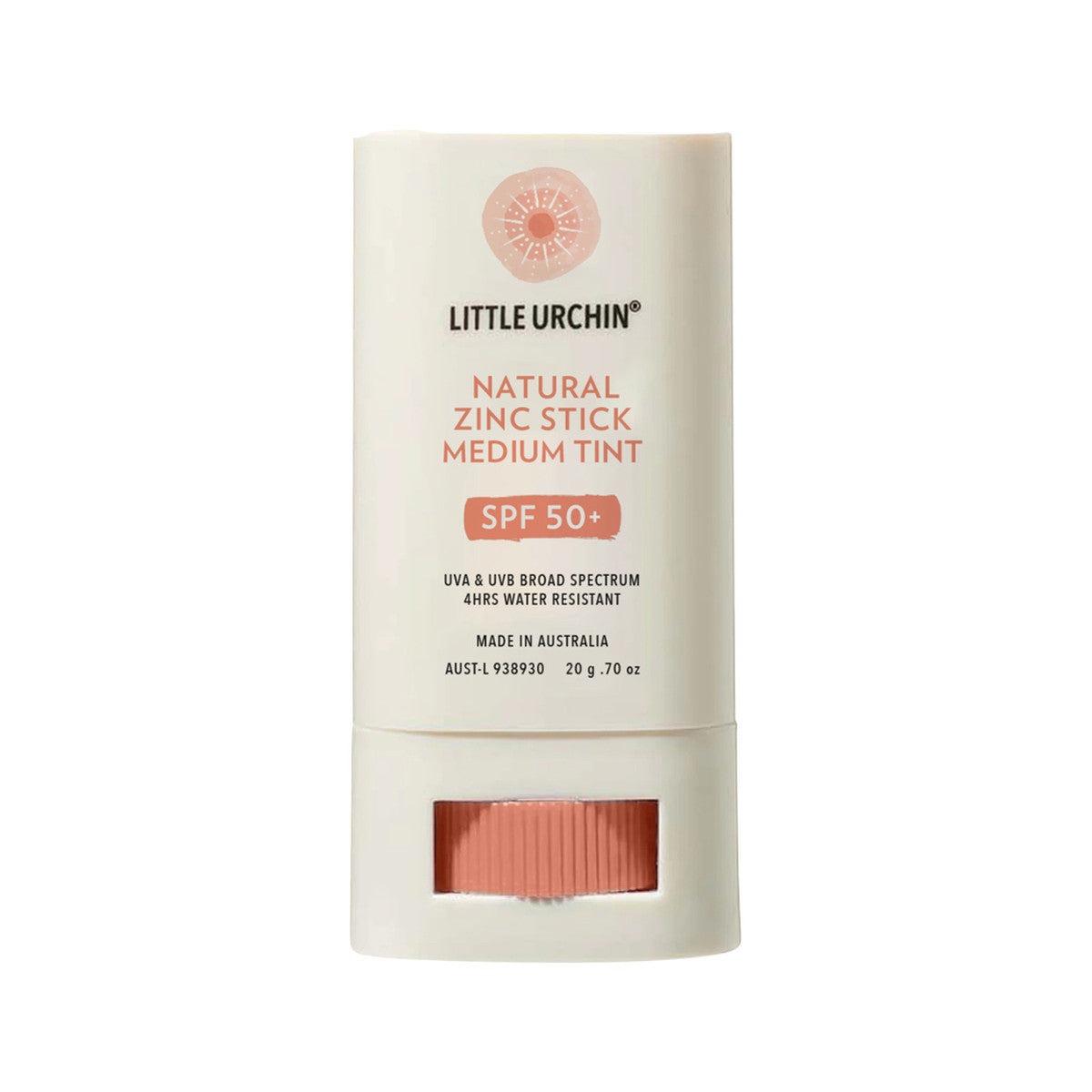 Little Urchin - Natural Sunscreen Zinc Stick Medium Tint SPF 50 + 20g