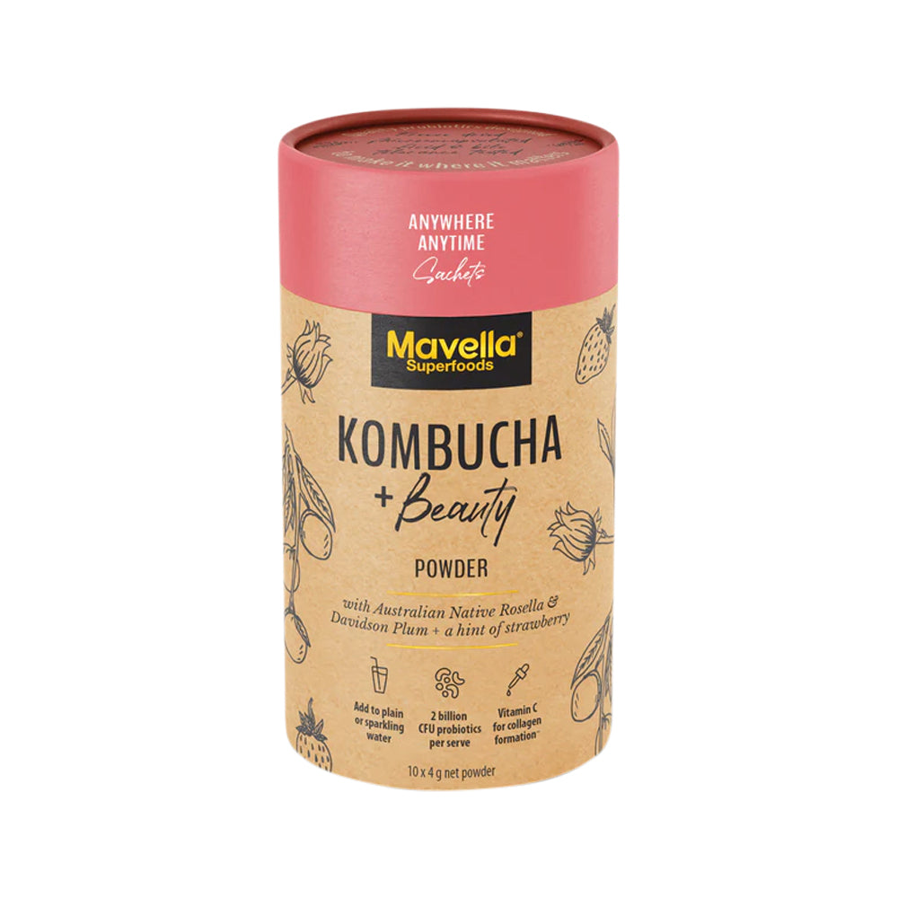 Mavella Superfoods Kombucha + Beauty Powder with Australian Native Rosella & Davidson Plum & Strawberry
