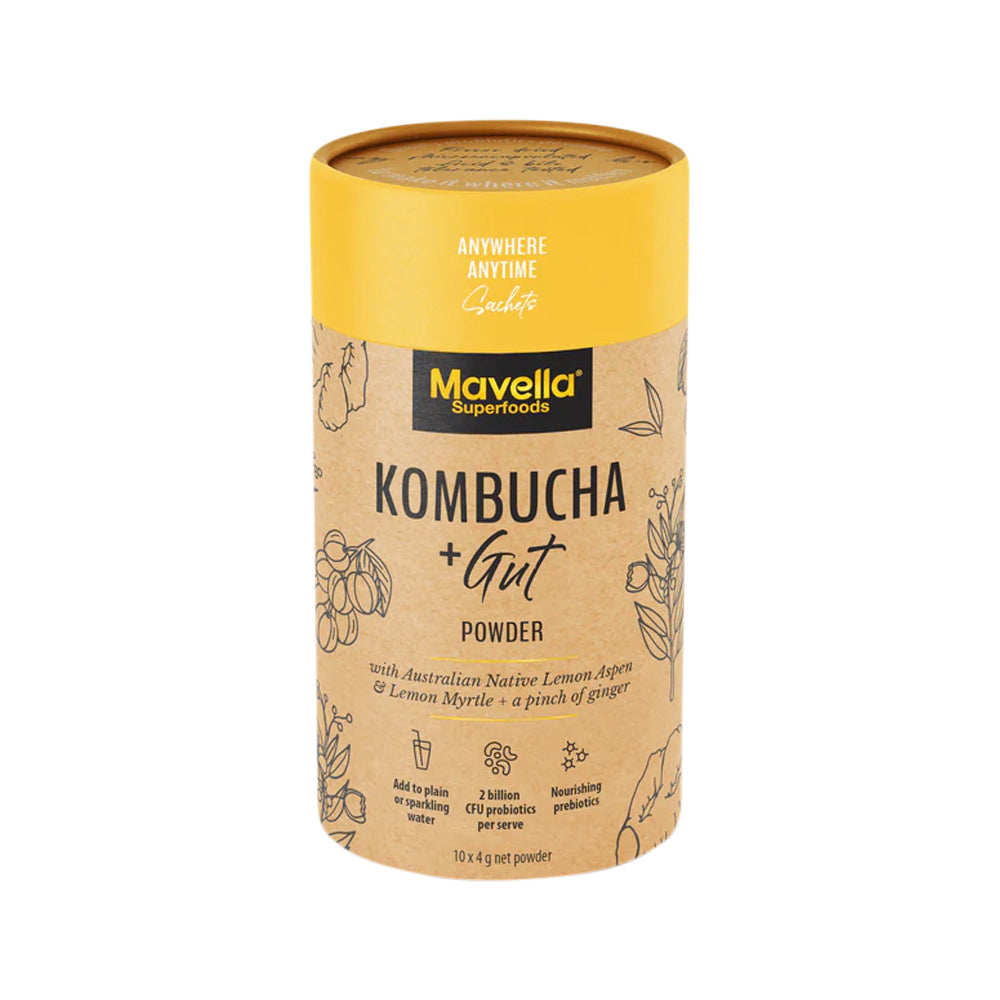Mavella Superfoods Kombucha + Gut Powder with Australian Native Lemon Aspen & Lemon Myrtle & Ginger