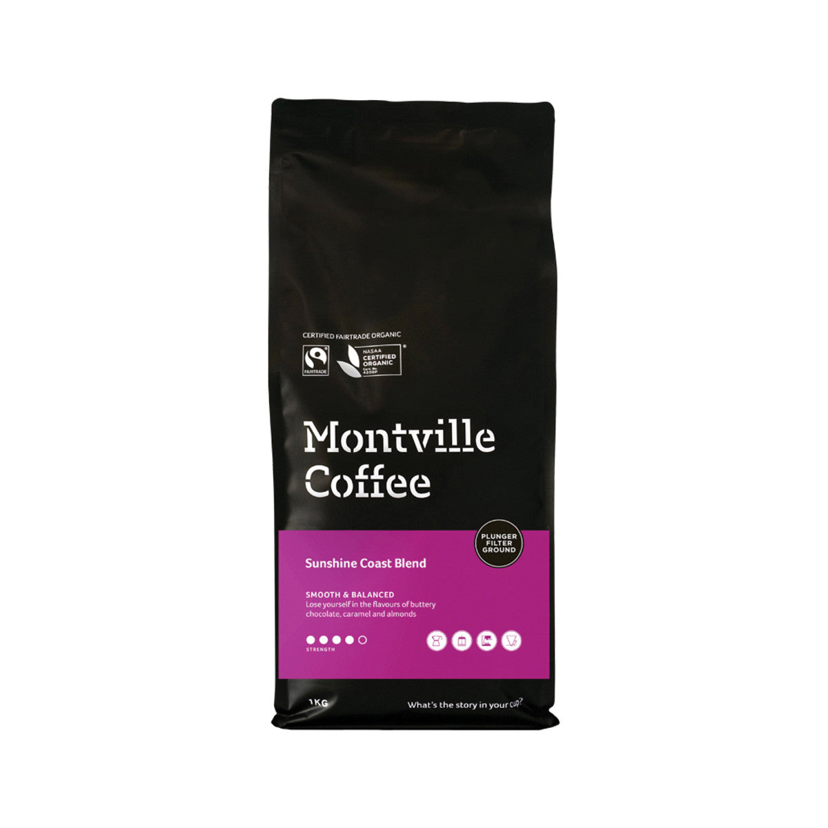 Montville Coffee - Organic Sunshine Coast Blend Plunger Filter Ground