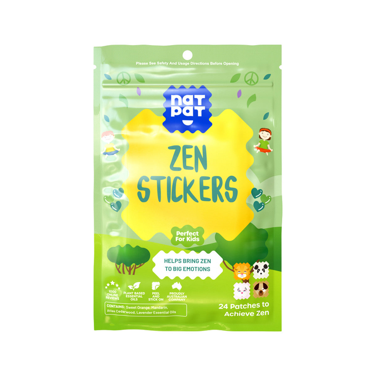 NATPAT - Organic Zen Stickers (Mood Calming) x 24 Pack