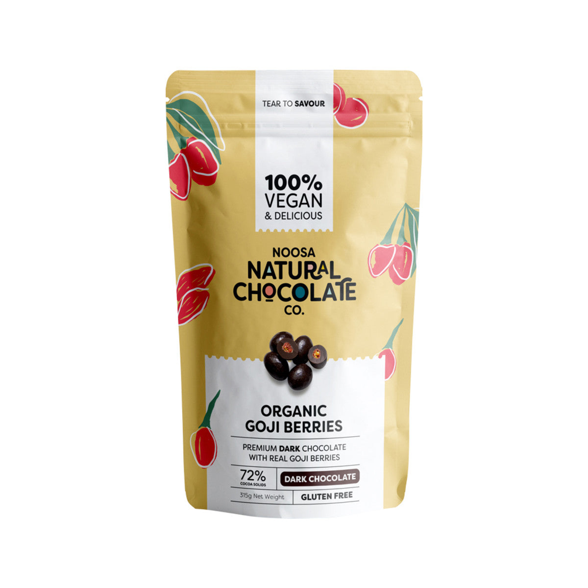 Noosa Natural Chocolate Co. - Dark Chocolate Organic Goji Berries