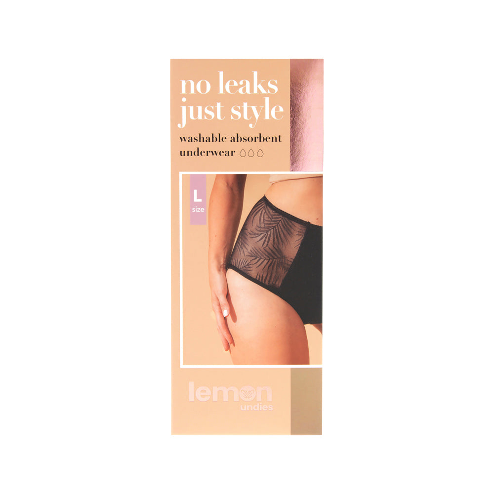 Pelvi - Lemon Light Bladder Leaks Leakproof Underwear High-Waisted Black