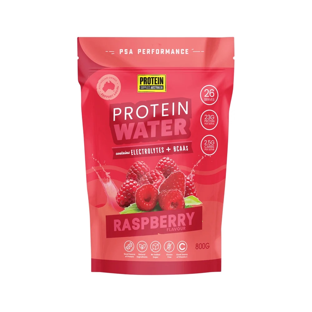 Protein Supplies Australia - Protein Water (contains Electrolytes + BCAAs) Raspberry