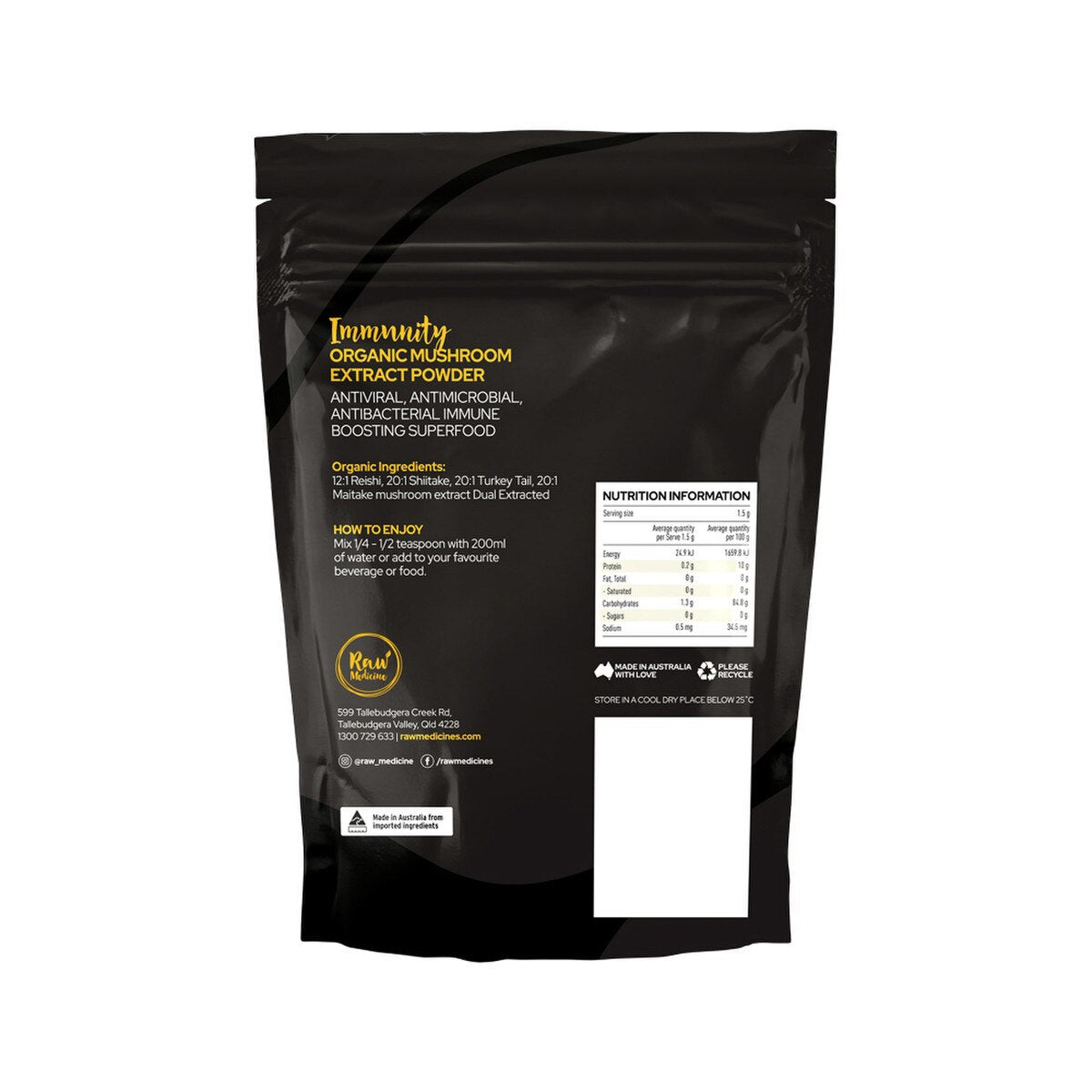 Raw Medicine - Organic Mushroom Extract Immunity