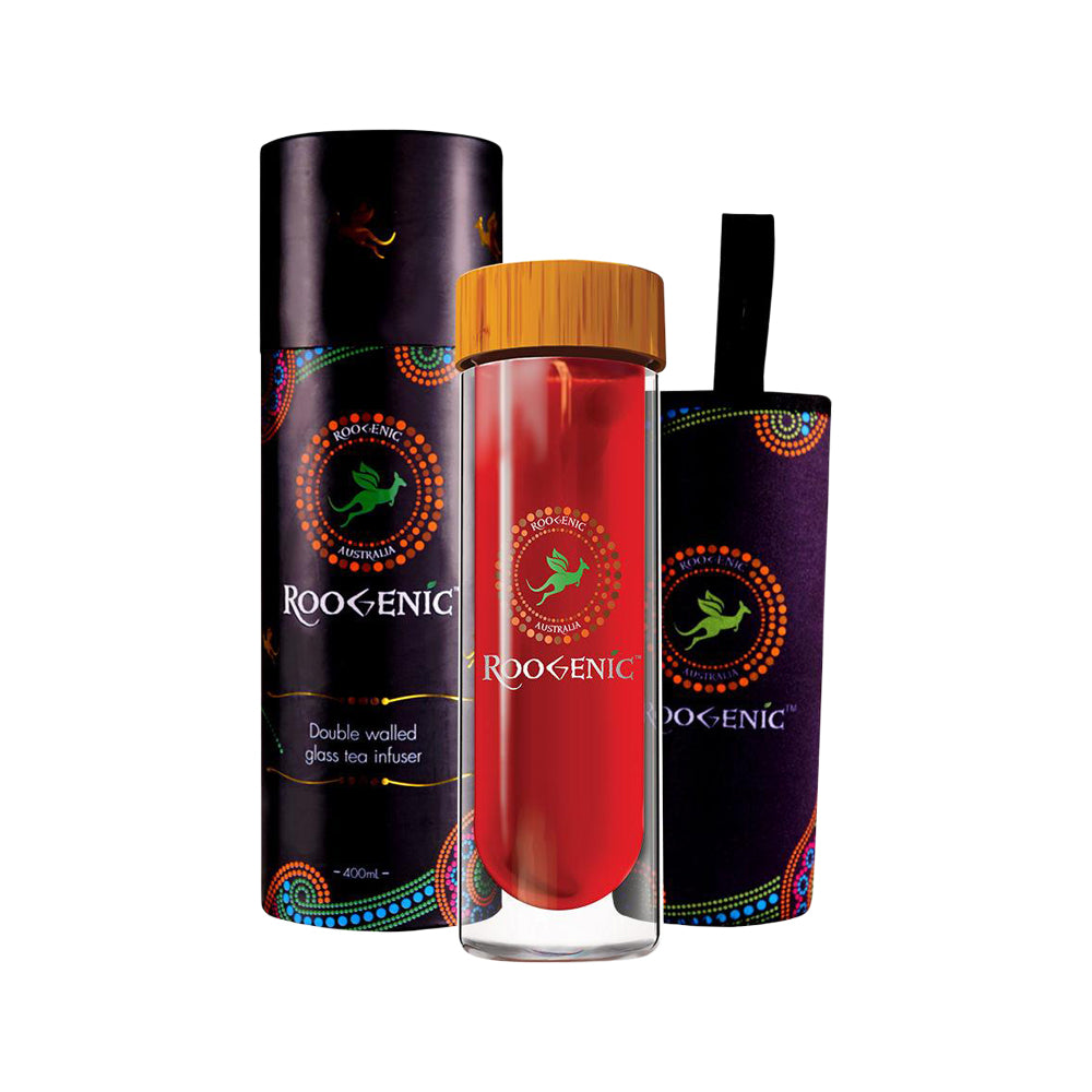 Roogenic Australia - Double Walled Clear Glass Bottle 400ml
