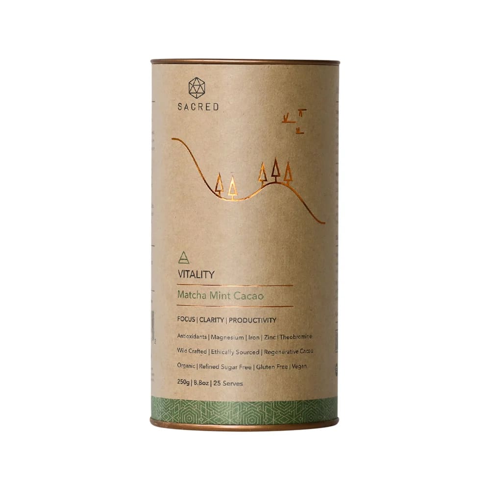 Sacred Taste Organic Drinking Cacao (Matcha Mint Cacao) Vitality
