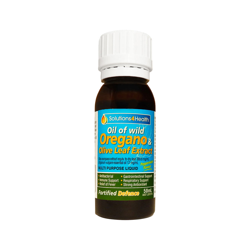 Solutions 4 Health - Oil of Wild Oregano & Olive Leaf Extract (Fortified Defence) 50ml