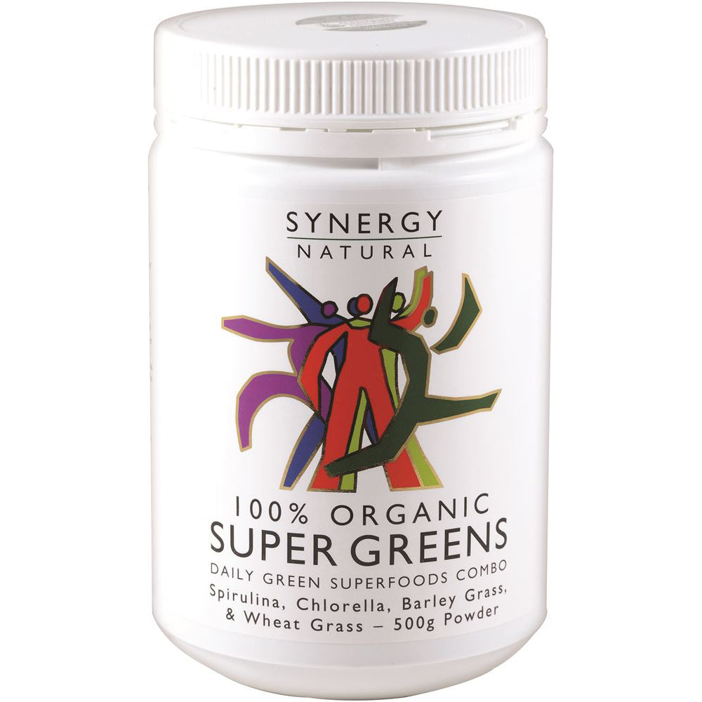 Synergy Natural Organic Super Greens (Spirulina Chlorella Barley Grass & Wheat Grass) Powder