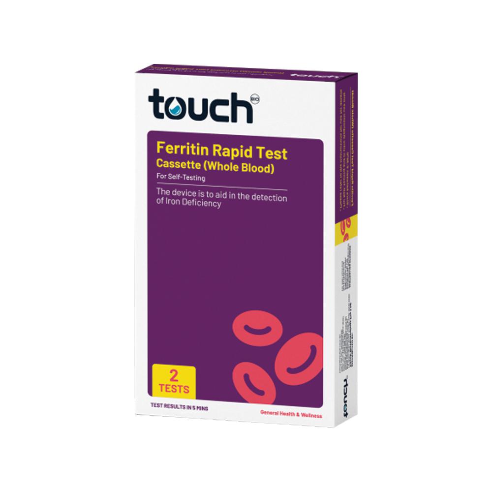TouchBio Ferritin Rapid Test (Iron Test) - For Self-Testing (2 Tests Per Kit)