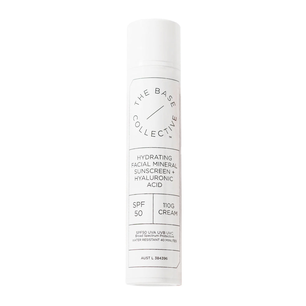 The Base Collective - Hydrating Facial Mineral Sunscreen (SPF 50) + Hyaluronic Acid Cream 110g