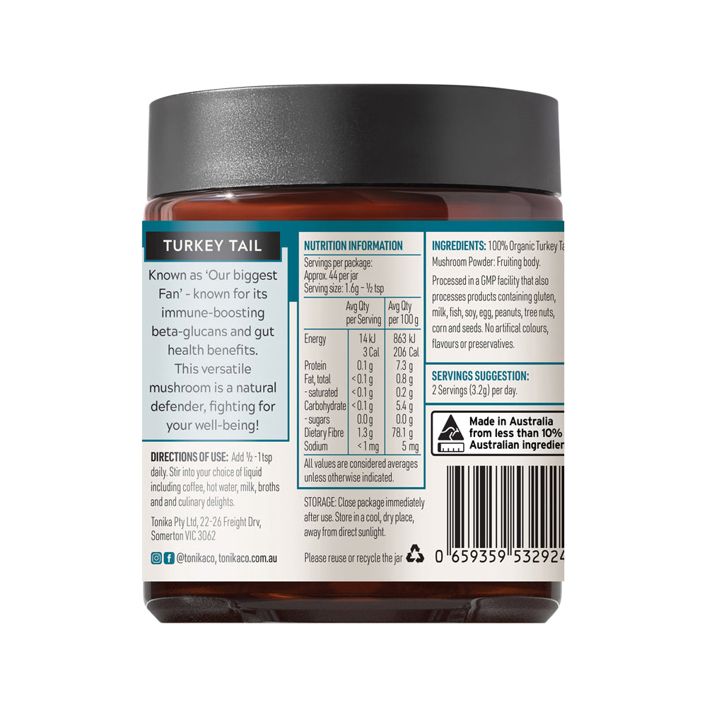 Tonika Organic Mushroom Powder Turkey Tail 90g