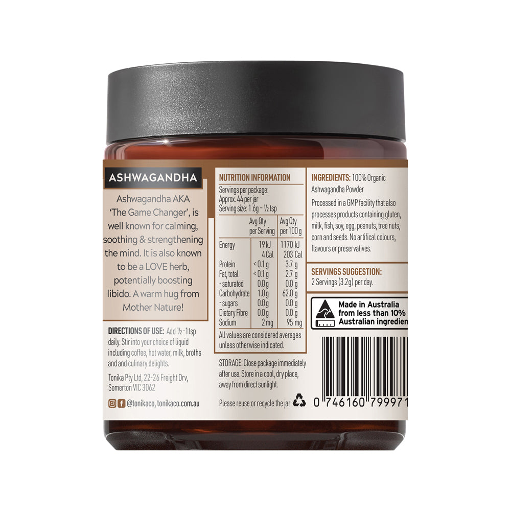 Tonika 100% Organic Powder Ashwagandha