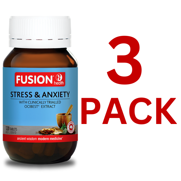 Fusion Health - Stress & Anxiety 120 Tablets - 3 Pack at $54.00 each