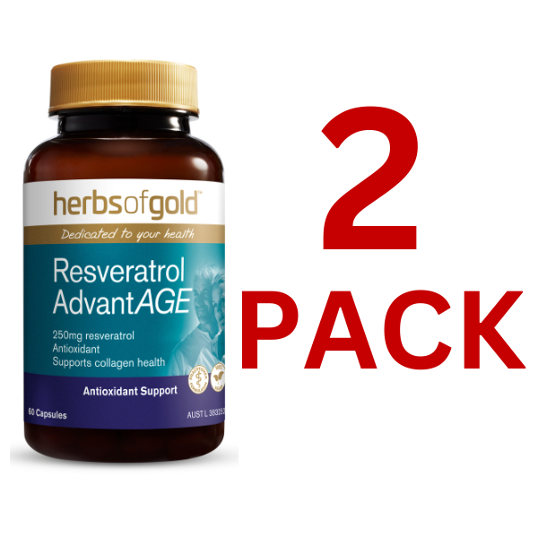 Herbs of Gold - Resveratrol AdvantAGE 60 Capsules - 2 Pack at $41.25 each