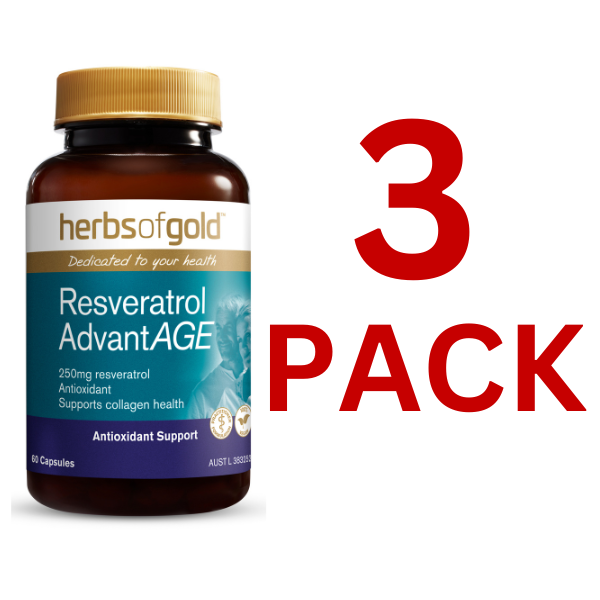 Herbs of Gold - Resveratrol AdvantAGE 60 Capsules - 3 Pack at $40.34 each