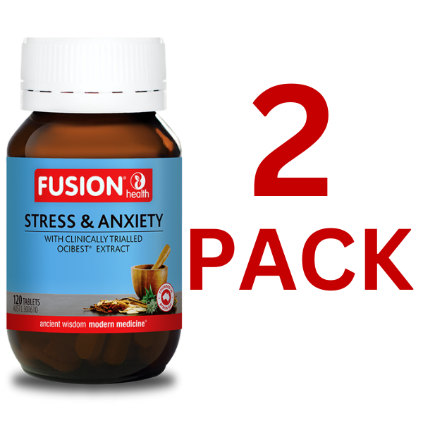 Fusion Health - Stress & Anxiety 120 Tablets - 2 Pack at $54.50 each